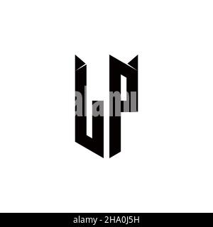 LP Logo monogram with shield shape designs template vector icon modern Stock Vector