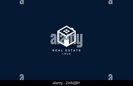 Real Estate Vector Logo Design box cube house Stock Vector