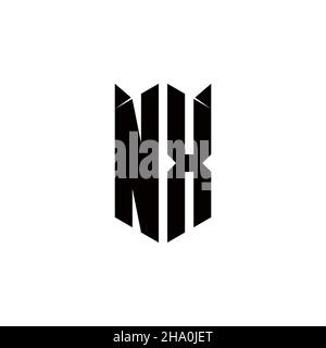 NX Logo monogram with shield shape designs template vector icon modern Stock Vector