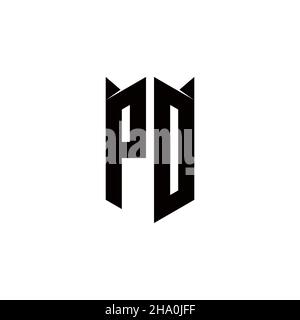 PD Logo monogram with shield shape designs template vector icon modern Stock Vector
