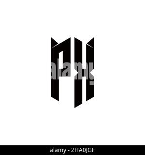 PX Logo monogram with shield shape designs template vector icon modern Stock Vector