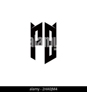 PB Logo monogram with shield shape designs template vector icon modern Stock Vector