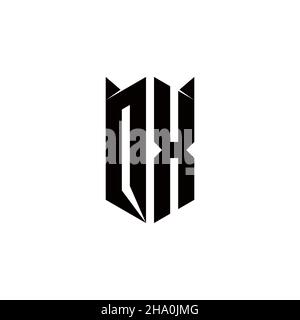 QX Logo monogram with shield shape designs template vector icon modern Stock Vector