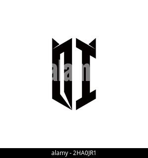 QI Logo monogram with shield shape designs template vector icon modern Stock Vector