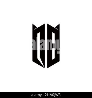 QB Logo monogram with shield shape designs template vector icon modern Stock Vector