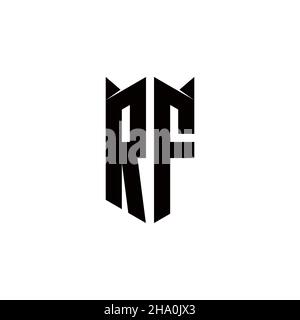 RF Logo monogram with shield shape designs template vector icon modern Stock Vector