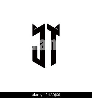 JT Logo monogram with shield shape designs template vector icon modern Stock Vector