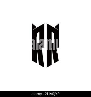 RR Logo monogram with shield shape designs template vector icon modern Stock Vector