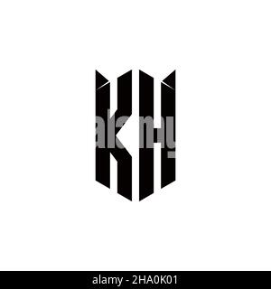 KH Logo monogram with shield shape designs template vector icon modern Stock Vector
