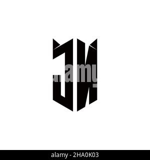 JN Logo monogram with shield shape designs template vector icon modern Stock Vector