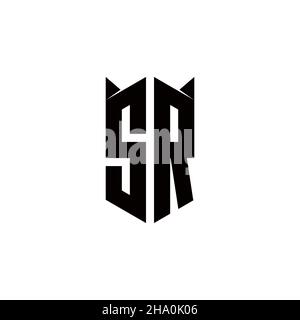 SR Logo monogram with shield shape designs template vector icon modern Stock Vector