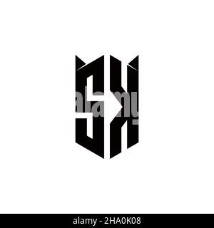 SK Logo monogram with shield shape designs template vector icon modern Stock Vector