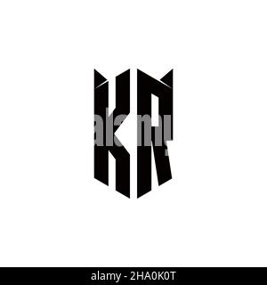 KR Logo monogram with shield shape designs template vector icon modern Stock Vector