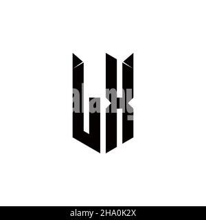 LX Logo monogram with shield shape designs template vector icon modern Stock Vector