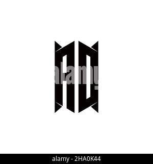 AD Logo monogram with shield shape designs template vector icon modern Stock Vector