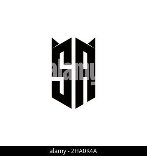 SA Logo monogram with shield shape designs template vector icon modern Stock Vector