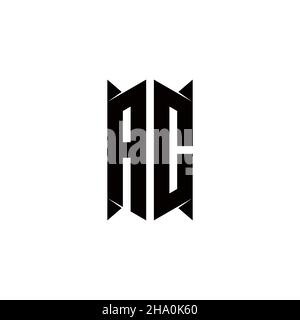 AC Logo monogram with shield shape designs template vector icon modern Stock Vector