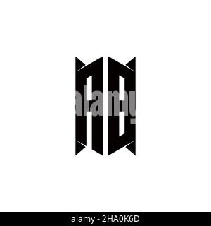 AB Logo monogram with shield shape designs template vector icon modern Stock Vector