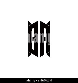 BA Logo monogram with shield shape designs template vector icon modern Stock Vector