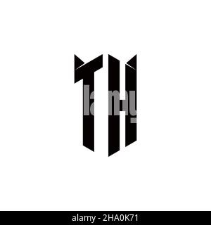 TH Logo monogram with shield shape designs template vector icon modern Stock Vector
