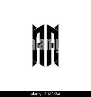 AA Logo monogram with shield shape designs template vector icon modern Stock Vector