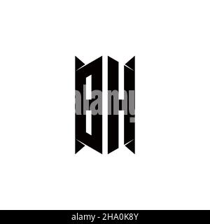 BH Logo monogram with shield shape designs template vector icon modern Stock Vector