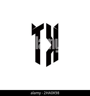 TK Logo monogram with shield shape designs template vector icon modern Stock Vector