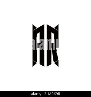 AR Logo monogram with shield shape designs template vector icon modern Stock Vector