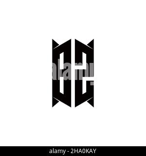 BZ Logo monogram with shield shape designs template vector icon modern Stock Vector