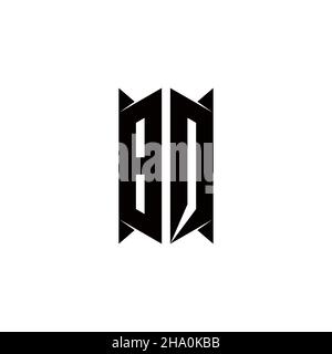 BQ Logo monogram with shield shape designs template vector icon modern Stock Vector