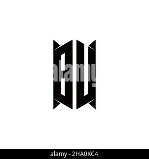 BU Logo monogram with shield shape designs template vector icon modern Stock Vector