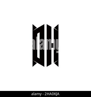 DH Logo monogram with shield shape designs template vector icon modern Stock Vector