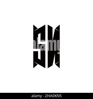 SN Logo monogram with shield shape designs template vector icon modern Stock Vector