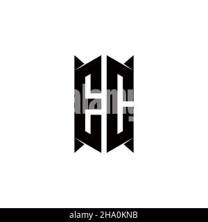 EC Logo monogram with shield shape designs template vector icon modern Stock Vector