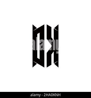 DK Logo monogram with shield shape designs template vector icon modern Stock Vector