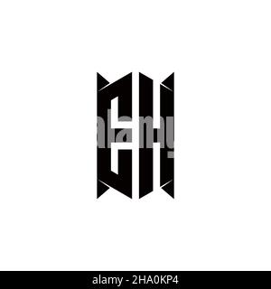EH Logo monogram with shield shape designs template vector icon modern Stock Vector