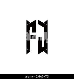 FJ Logo monogram with shield shape designs template vector icon modern Stock Vector