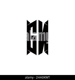 GN Logo monogram with shield shape designs template vector icon modern Stock Vector