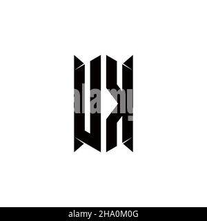 UK Logo monogram with shield shape designs template vector icon modern Stock Vector