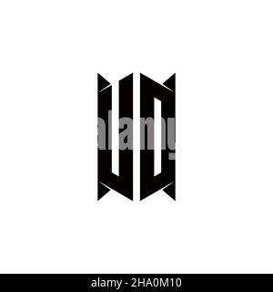 UD Logo monogram with shield shape designs template vector icon modern Stock Vector