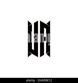 UA Logo monogram with shield shape designs template vector icon modern Stock Vector
