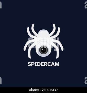 security camera and a spider logo design Stock Vector