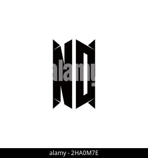 ND Logo monogram with shield shape designs template vector icon modern Stock Vector