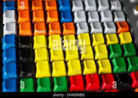 Abstract technological keyboard control panel or panel of unknown device Stock Photo