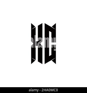 XC Logo monogram with shield shape designs template vector icon modern Stock Vector