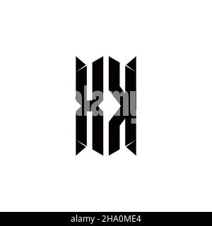 XK Logo monogram with shield shape designs template vector icon modern Stock Vector