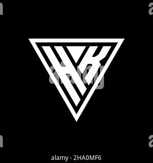 HK logo with geometric shape vector monogram design template isolated ...