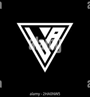 LA Logo monogram with tirangle shape isolated on black background geometric vector icon Stock Vector