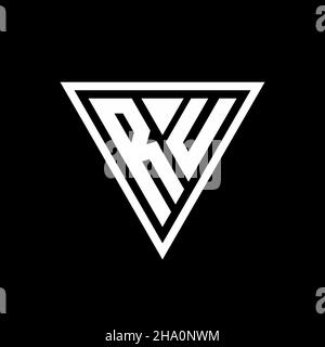 RU Logo monogram with tirangle shape isolated on black background geometric vector icon Stock Vector
