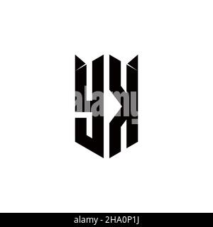 YK Logo monogram with shield shape designs template vector icon modern Stock Vector